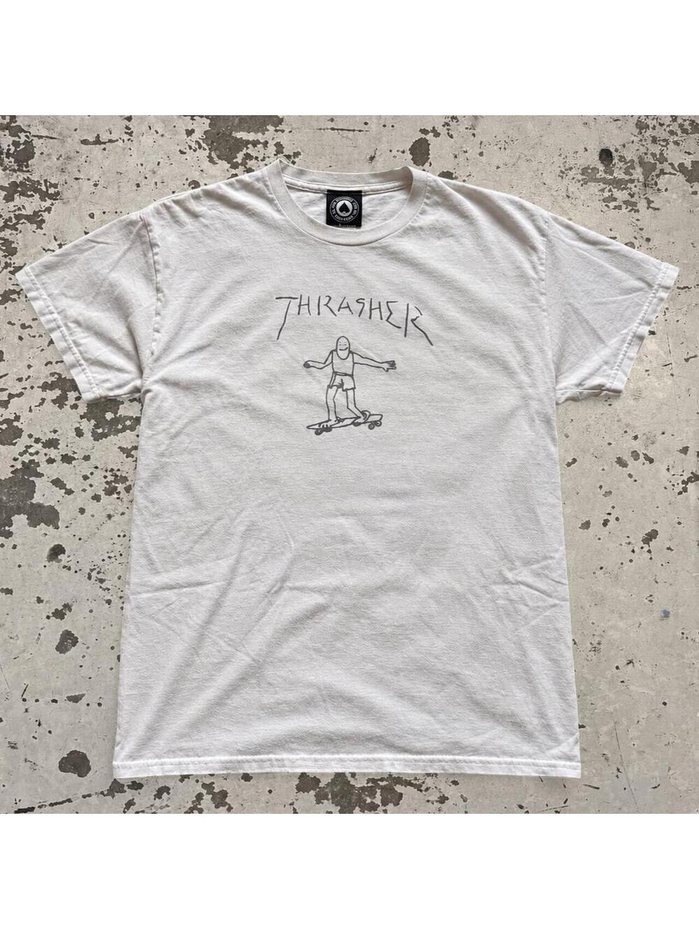 Thrasher Men's White and Cream Tshirt